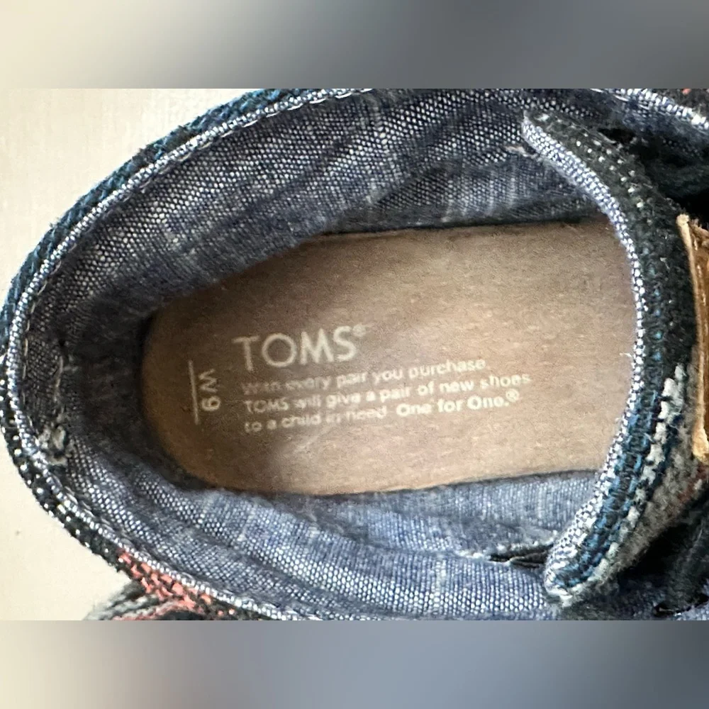 Toms Women's Aztec Print Wedges Booties Multicolor Jacquard Fabric Upper Sz 9